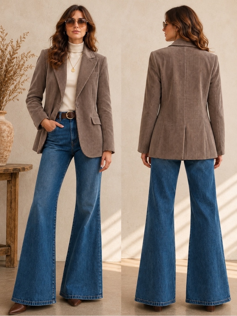 Vintage Max Studio London Brown Corduroy Weekend Blazer | Classic Retro 70s - Picture 1 of 9